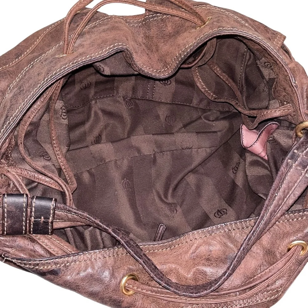 Vintage Y2K Juicy Couture Brown Leather Hobo Bag